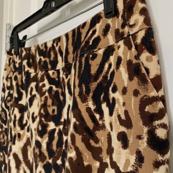MERONA Animal Leopard Print Fully Lined Slim Pencil Skirt 6 - Picture 7 of 12